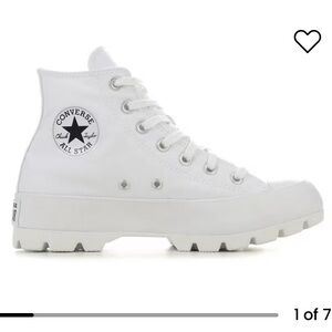 Lugged white platform converse